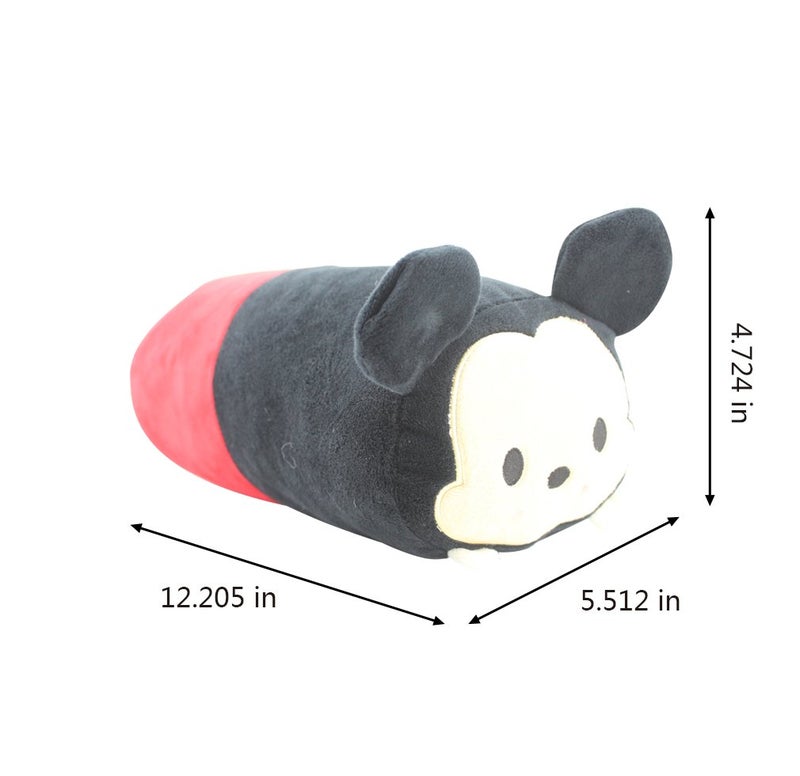 Finex 2 Pcs Set Mickey Minnie Plush Travel Pillow Stackable Long Cushion for Long Flight car Ride Cruise - Image 3